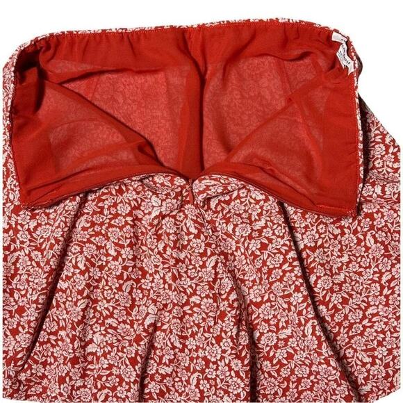 American Eagle Ditsy Floral Lined Rust Red Skater Mini Skirt Size Small - Picture 7 of 8